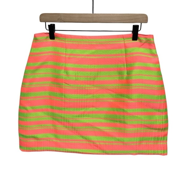 TRINA TURK NWT Size 10 High Rise Rico Striped Jacquard Mini Skirt Pink/Green - Picture 5 of 16